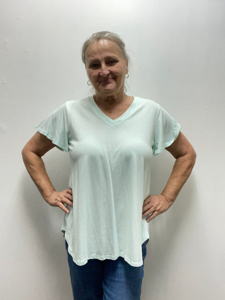 Culture Code V-Neck Tops-Teal-front