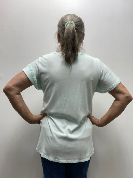 Culture Code V-Neck Tops-Teal-back