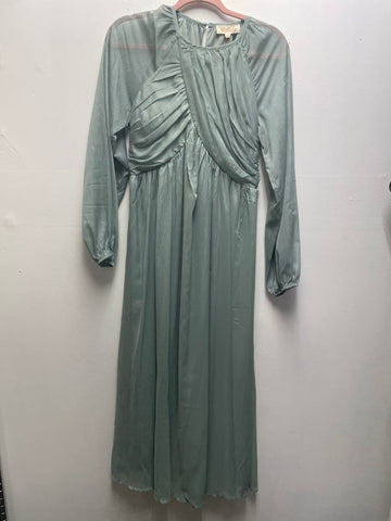 Listicle Sparkly Seafoam Long Sleeve Maxi Dress Landon Ramsey-Maria Briones