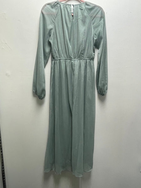 Listicle Sparkly Seafoam Long Sleeve Maxi Dress Landon Ramsey-Maria Briones