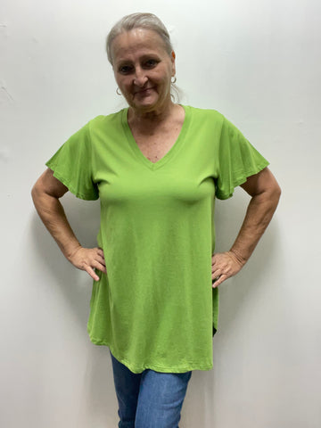 Culture Code V-Neck Tops-Green-front