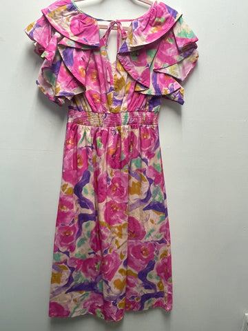 Umgee Pink Floral Midi Dress