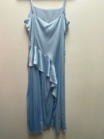 Silk Blue Strap Midi Dress Landon Ramsey-Maria Briones