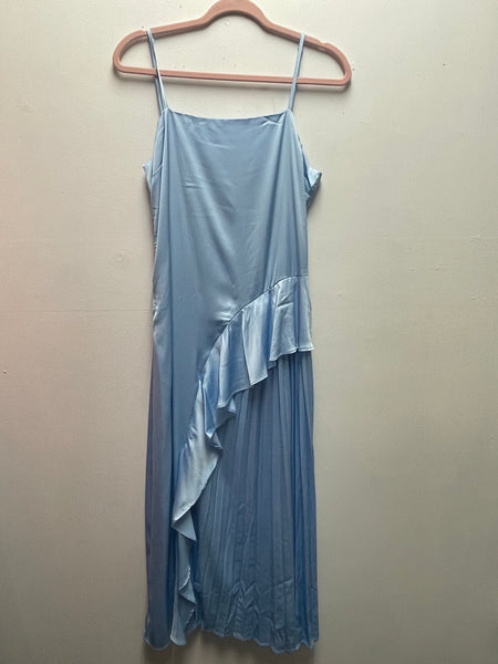 Silk Blue Strap Midi Dress Landon Ramsey-Maria Briones
