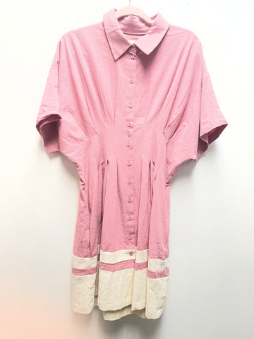 Umgee Pink/Cream bottom Mini Dress Landon Ramsey-Maria Briones