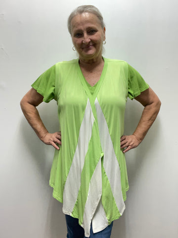 Sleeveless Cardigans-green-front
