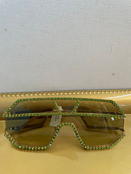 Rhinestone Studded Sunglasses Charita Ford