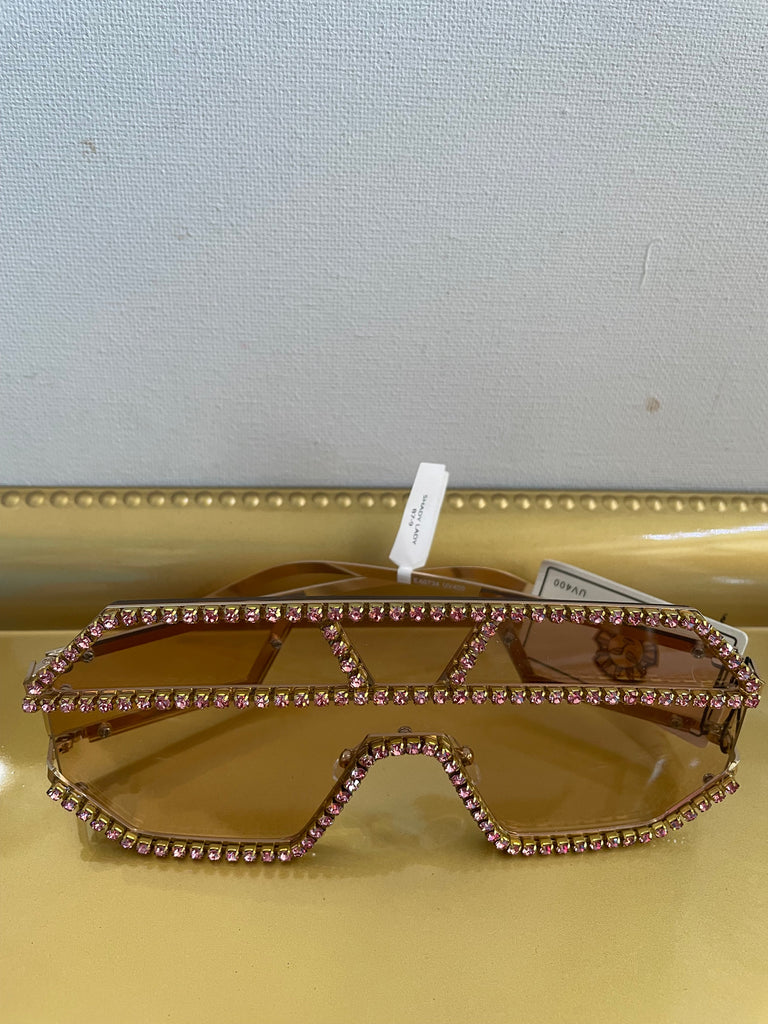 Rhinestone Studded Sunglasses Charita Ford