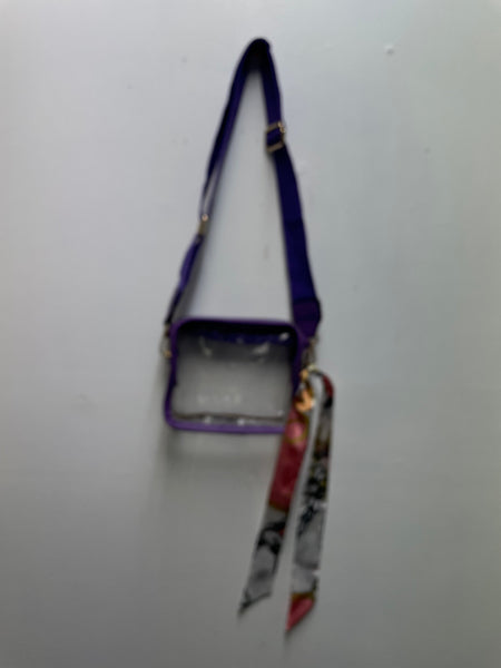 7"x5" Clear Bag with Strap | Stadium-Approved Crossbody Amanda Queen