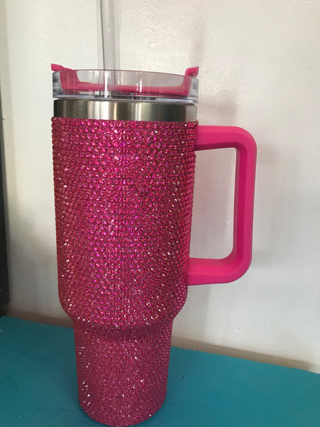 Hot Pink Sparkly Tumbler