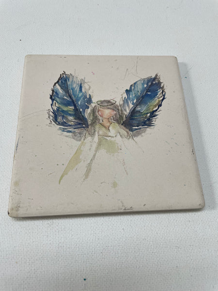 Decorative Ceramic Tile-angel with blue Wings
