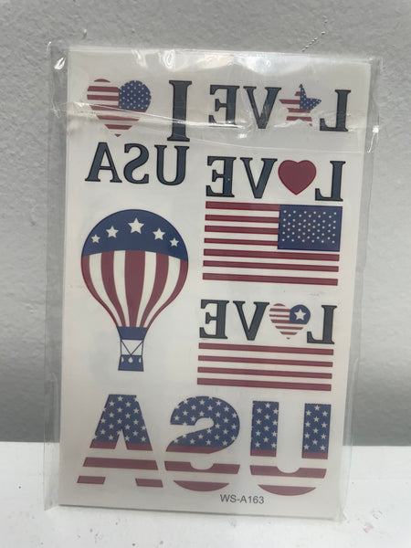 Small Instant Tatoos-USA red white Blue Flag
