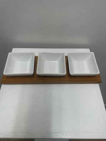 13 1/2' x 5'" 3 Square Dip Bowl & Tray OhhMy! Gifts and Things, LLC