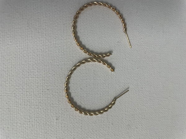 Assorted Gold Hoops-Twisted w/post