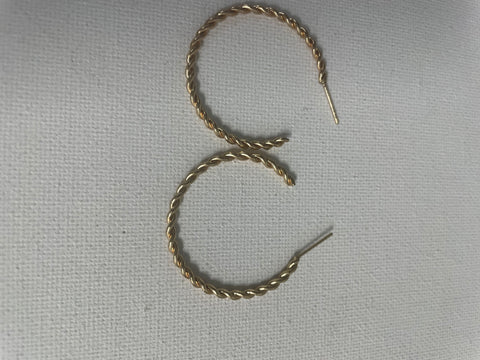 Assorted Gold Hoops-Twisted w/post