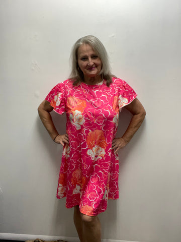 Southern Stitch XL Multi Color Floral Pink/Orange Dress