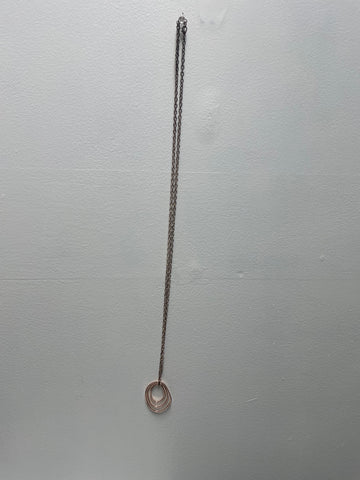 36"Gold Necklace w/3 ring Gold Pendent