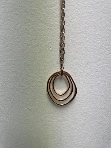 36"Gold Necklace w/3 ring Gold Pendent OhhMy! Gifts and Things, LLC