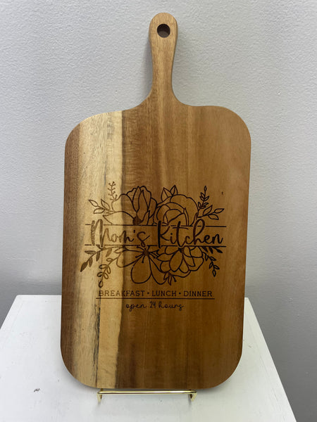 15"x7 1/2" Wood Cutting Board--Mom's Kitchen