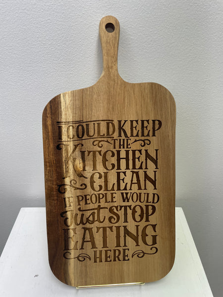 15"x7 1/2" Wood Cutting Board w/Handle-I could keep the Kitchen clean if people would just stop eating here