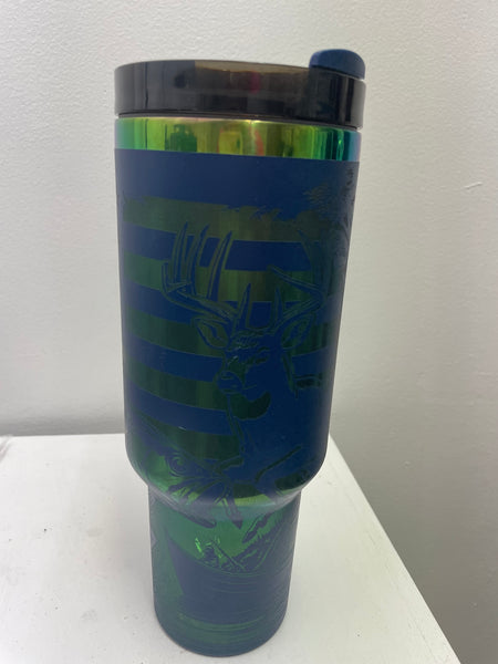 40 oz. Hunter Fisher Navy Tumbler