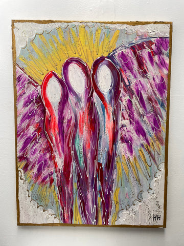 18" x 24" Watchful Eye(from Revelations) Acrylic Canvas Painting-multi color