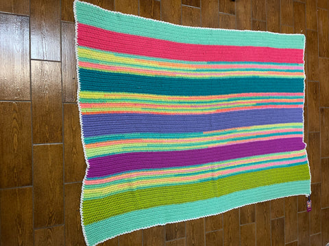 Full Size Crochet Throw-Multi Color