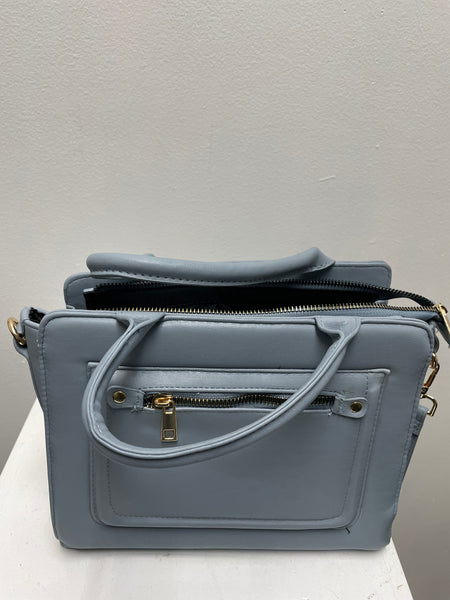 Blue Pewter Purse w/Belt Strap