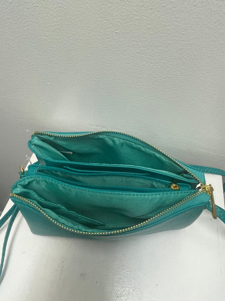 3 Compartment Hand Purse w/long Shoulder Strap