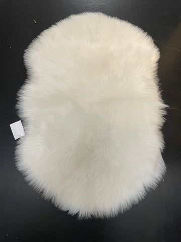 36"x24" White fluffy Faux Rug