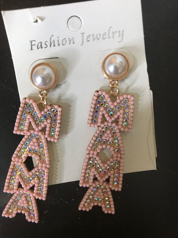 Pink and Pearl MAMA Earrings