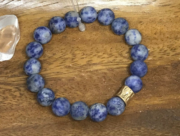 blue natural stone beaded bracelets