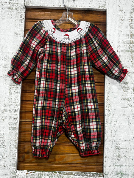 Green and Red Plaid Romper