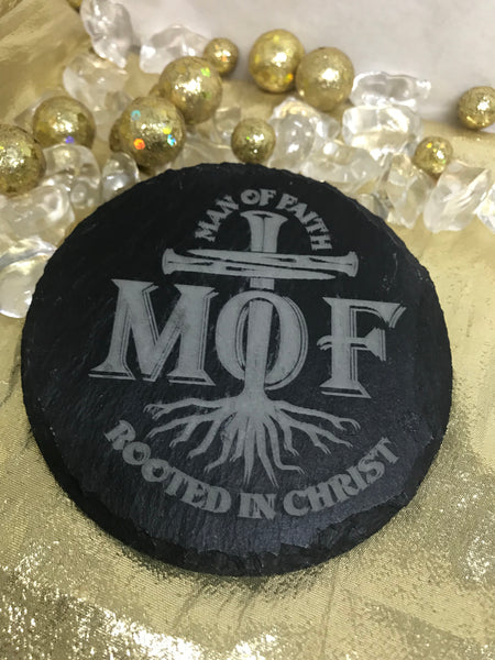 Coasters-Slate-Man of Faith-Round