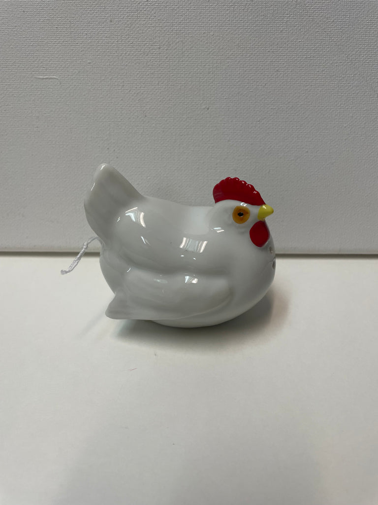 White Vintage Chicken Saltshaker