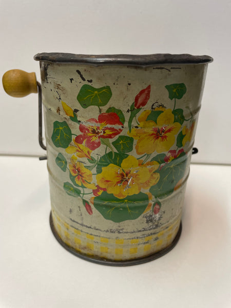 1940-50s Hodges Yellow Flour Sifter