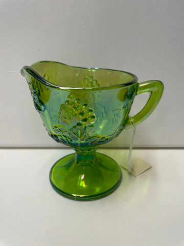 1970s Green carnival glass Creamer