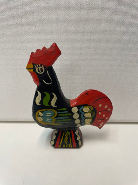 3.5"H 2.75"W Vintage Swedish Dala Rooster-Black