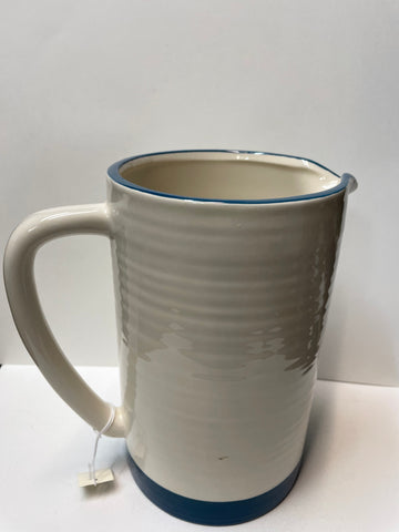 Blue/White Pitcher w/handle-8"H 7.75"W
