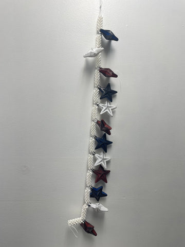30"Long White Patriotic Hanger w/Stars