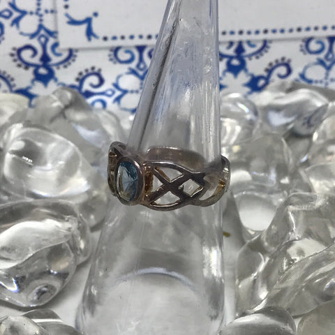Ring: Sterling Silver light blue stone