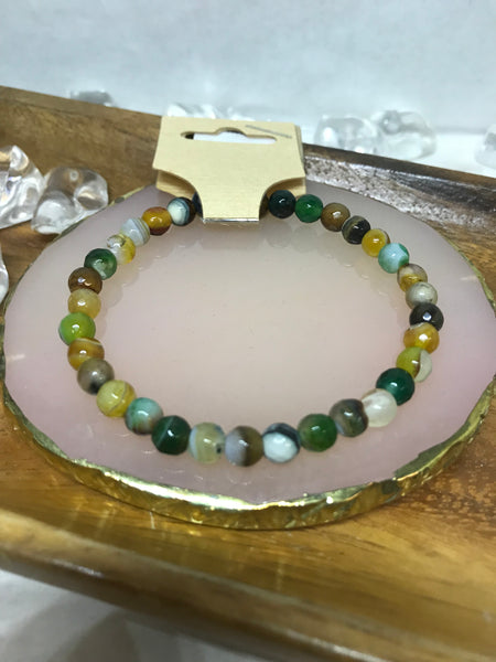Different Shades of Green Beaded Bracelet