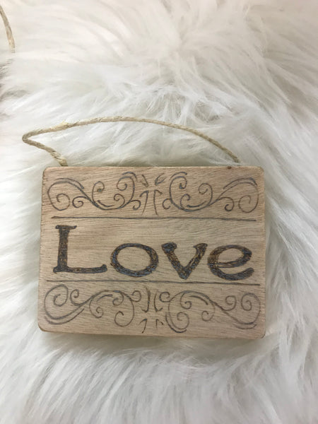 "Love" Plaque with Designs