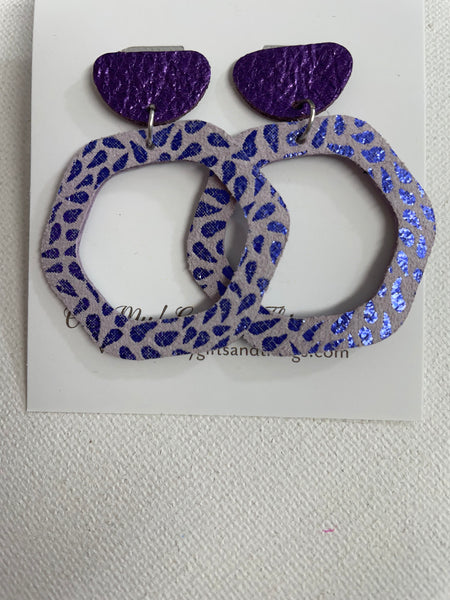 Spotted Octagon Earrings-lavender