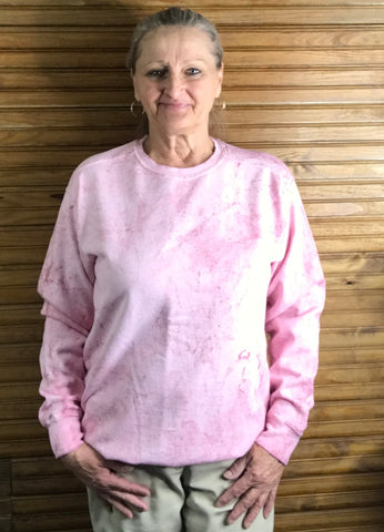 pink bleached sweatshirt
