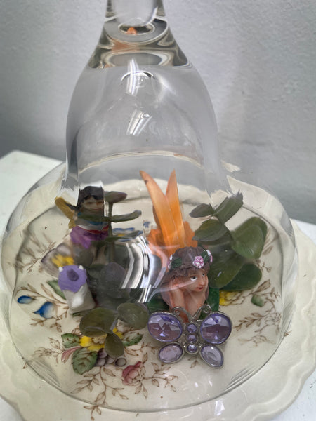 Home Decor w/cups & Sauciers-Mermaid inside glass on saucier
