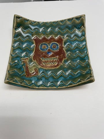 6" Trinket Tray w/L & Owl