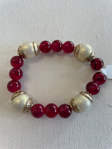Red/White Ball Bracelet