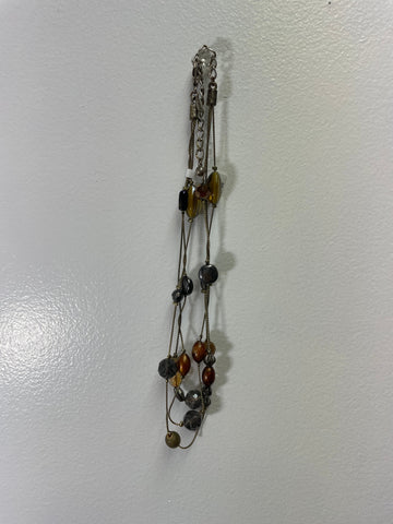 18" 3-Strand Silver w/Purple/rust stones Necklace OhhMy! Gifts and Things, LLC