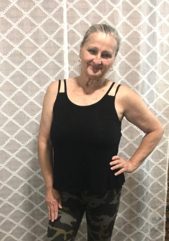 Double Strapped Tank-Black